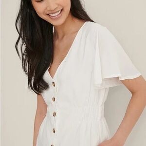 T Tahari Cream Linen Blend Dress – Approx. Size XL
